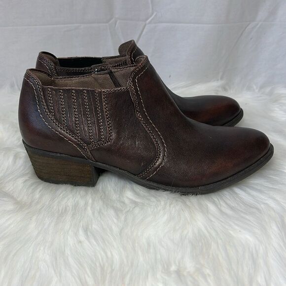 Earth Peak Peru Sundown Brown Leather Booties Sz 10 - Picture 5 of 7
